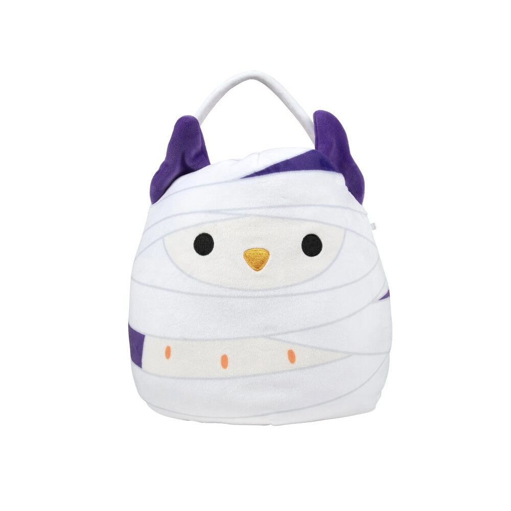 Squishmallows Original Holly Mummy Owl Halloween Treat Pail - NWT